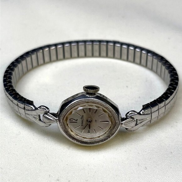 Vintage Starlite Women's Silver Metal Bracelet Watch SKU 5373 - Picture 1 of 8